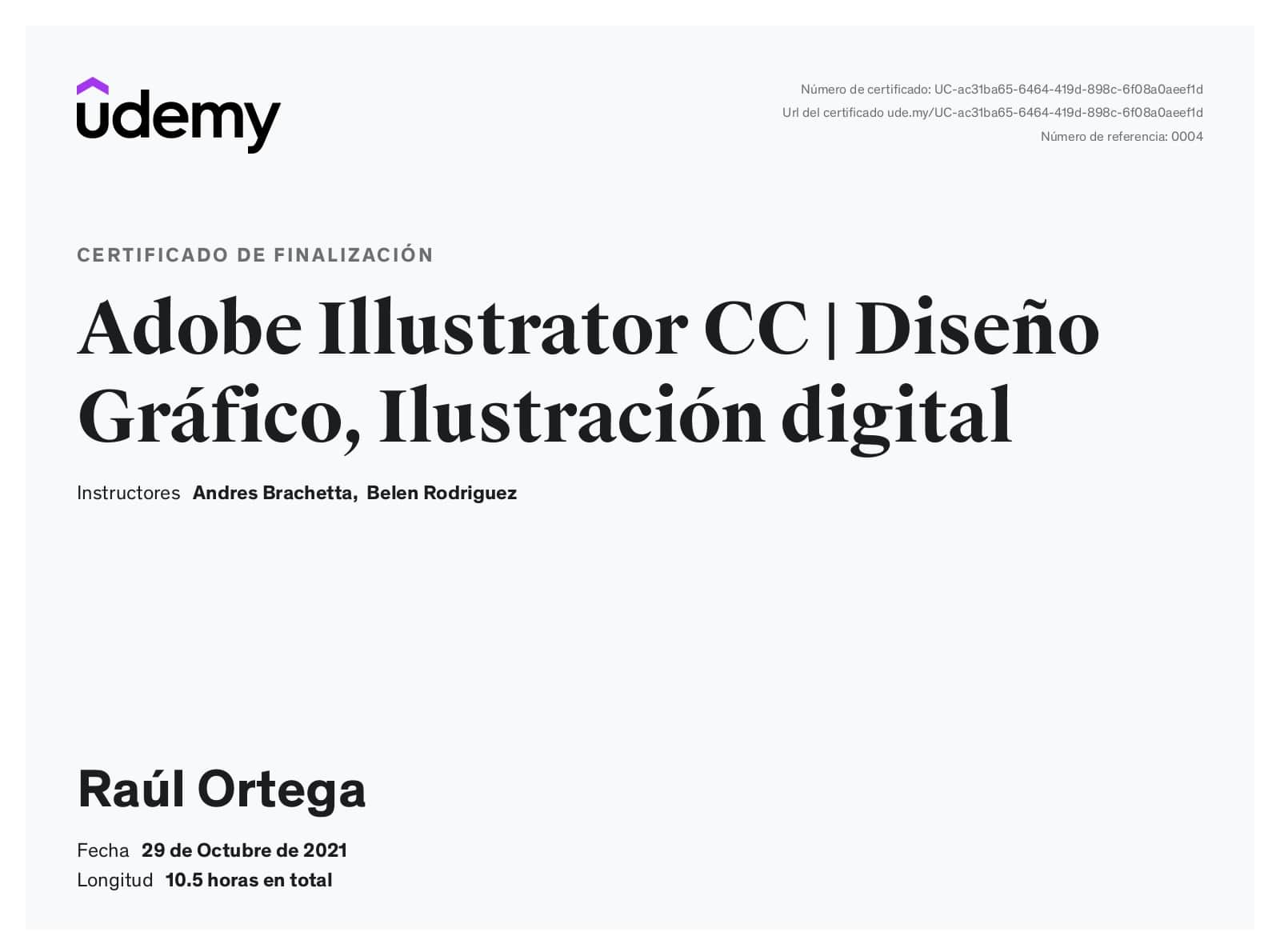 Certificado Udemy Adobe Illustrator