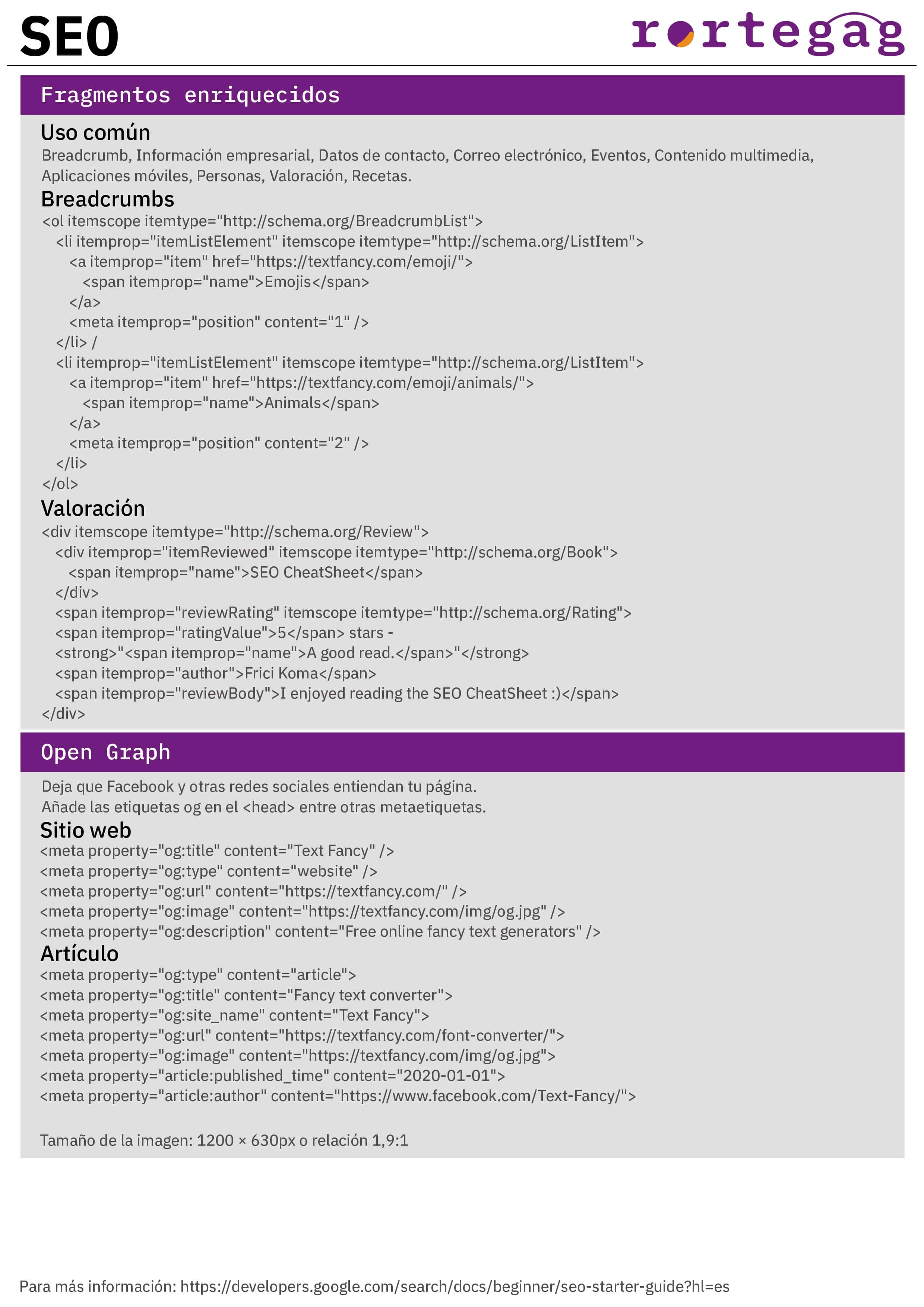 Cheatsheet SEO